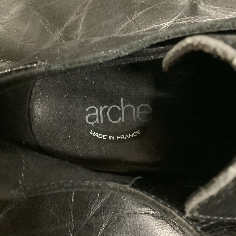 Black suede and leather shoes by ARCHE made in France - Picture 6 of 6